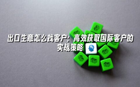 出口生意怎么找客户:高效获取国际客户的实战策略 出口生意怎么找客户:高效获取国际客户的实战策略
