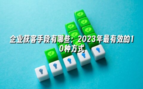 企业获客手段有哪些:2023年最有效的10种方式 企业获客手段有哪些:2023年最有效的10种方式