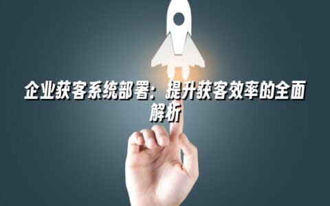 企业获客系统部署:提升获客效率的全面解析 企业获客系统部署:提升获客效率的全面解析