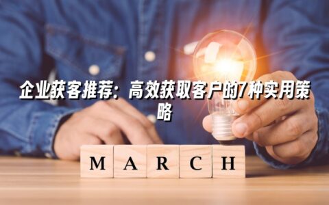 企业获客推荐:高效获取客户的7种实用策略 企业获客推荐:高效获取客户的7种实用策略