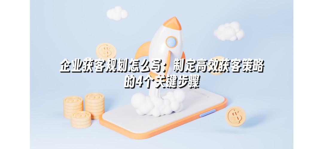 企业获客规划怎么写：制定高效获客策略的4个关键步骤