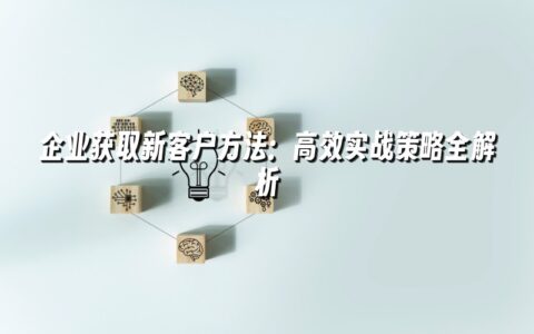 企业获取新客户方法:高效实战策略全解析 企业获取新客户方法:高效实战策略全解析