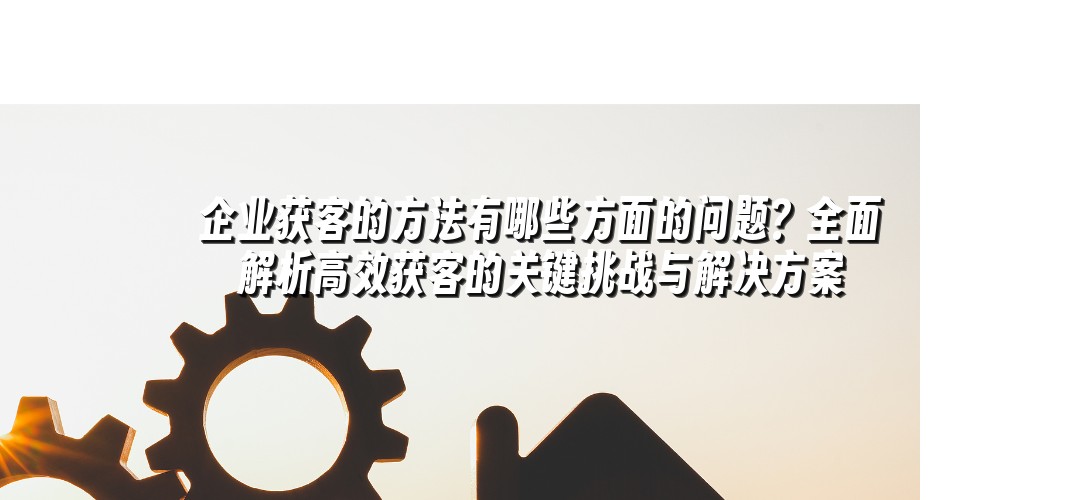 企业获客的方法有哪些方面的问题？全面解析高效获客的关键挑战与解决方案