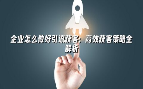 企业怎么做好引流获客：高效获客策略全解析