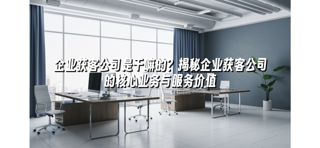 企业获客公司是干嘛的？揭秘企业获客公司的核心业务与服务价值
