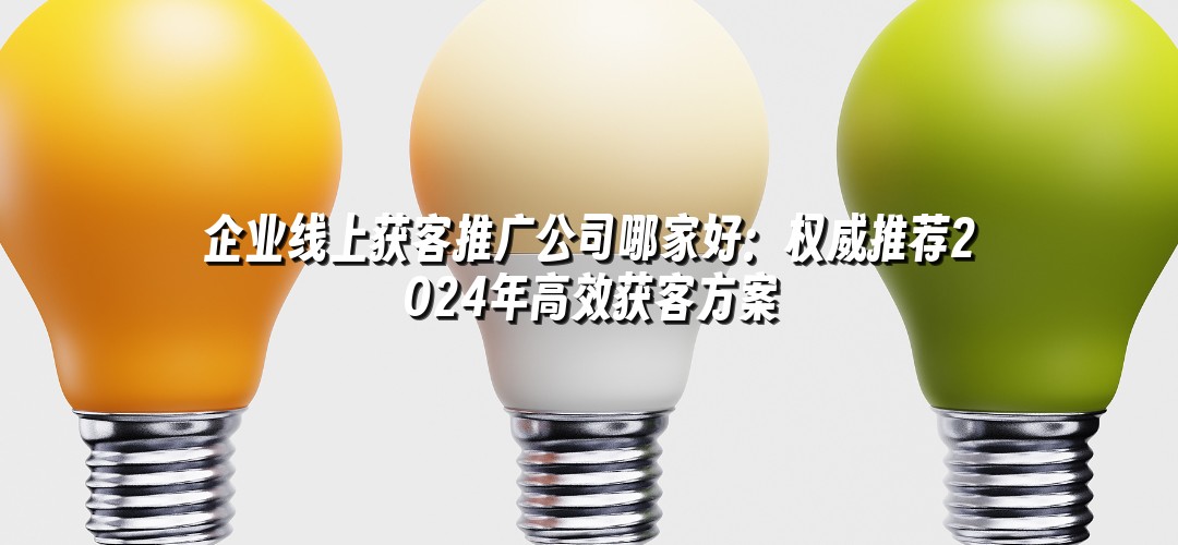 企业线上获客推广公司哪家好：权威推荐2024年高效获客方案