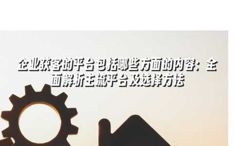企业获客的平台包括哪些方面的内容:全面解析主流平台及选择方法 企业获客的平台包括哪些方面的内容:全面解析主流平台及选择方法