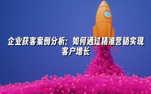 企业获客案例分析:如何通过精准营销实现客户增长 企业获客案例分析:如何通过精准营销实现客户增长