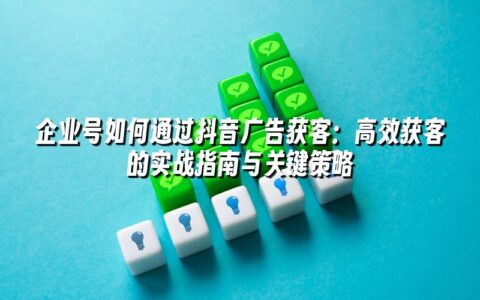 企业号如何通过抖音广告获客：高效获客的实战指南与关键策略