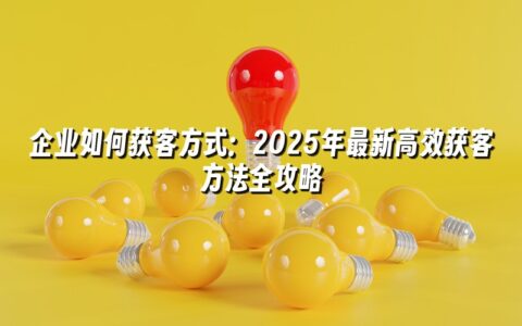 企业如何获客方式:2025年最新高效获客方法全攻略 企业如何获客方式:2025年最新高效获客方法全攻略