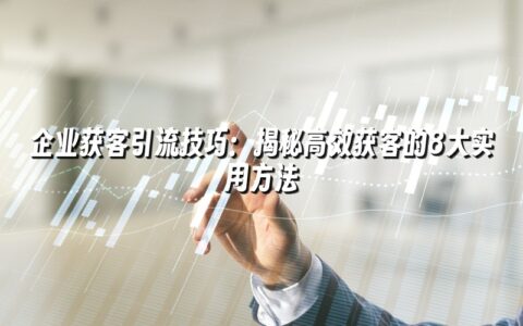 企业获客引流技巧:揭秘高效获客的8大实用方法 企业获客引流技巧:揭秘高效获客的8大实用方法