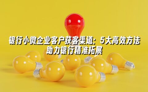 银行小微企业客户获客渠道:5大高效方法助力银行精准拓展 银行小微企业客户获客渠道:5大高效方法助力银行精准拓展