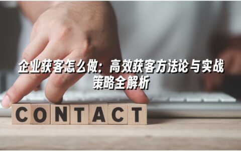 企业获客怎么做：高效获客方法论与实战策略全解析