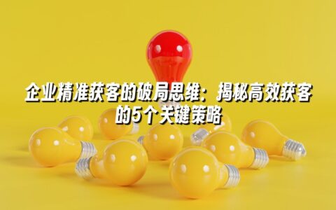 企业精准获客的破局思维：揭秘高效获客的5个关键策略