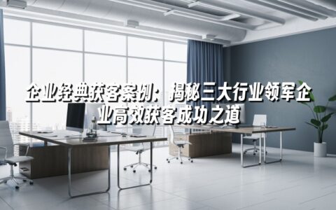 企业经典获客案例:揭秘三大行业领军企业高效获客成功之道 企业经典获客案例:揭秘三大行业领军企业高效获客成功之道