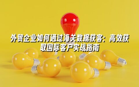 外贸企业如何通过海关数据获客：高效获取国际客户实战指南
