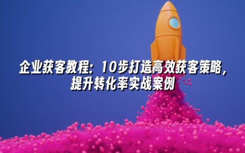 企业获客教程:10步打造高效获客策略,提升转化率实战案例 企业获客教程:10步打造高效获客策略,提升转化率实战案例