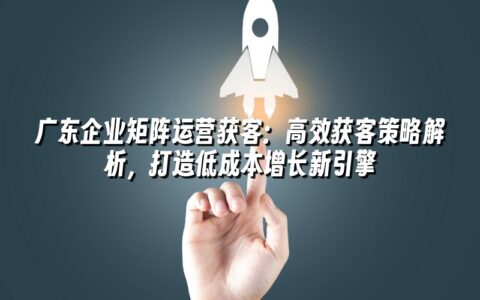 广东企业矩阵运营获客:高效获客策略解析,打造低成本增长新引擎 广东企业矩阵运营获客:高效获客策略解析,打造低成本增长新引擎