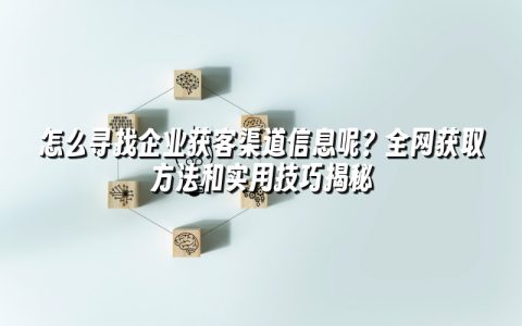 怎么寻找企业获客渠道信息呢？全网获取方法和实用技巧揭秘