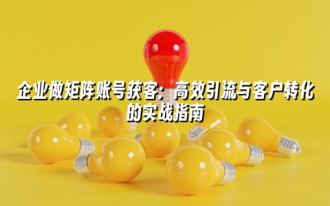 企业做矩阵账号获客:高效引流与客户转化的实战指南 企业做矩阵账号获客:高效引流与客户转化的实战指南