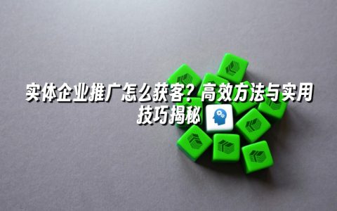 实体企业推广怎么获客？高效方法与实用技巧揭秘