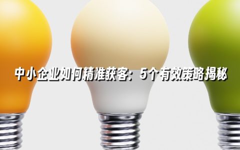 中小企业如何精准获客:5个有效策略揭秘 中小企业如何精准获客:5个有效策略揭秘