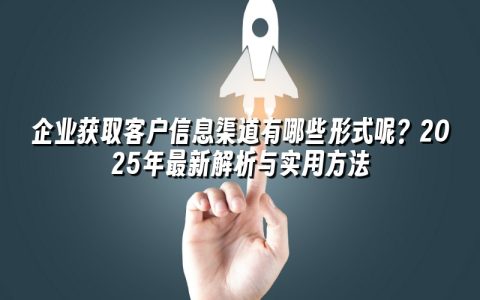 企业获取客户信息渠道有哪些形式呢?2025年最新解析与实用方法 企业获取客户信息渠道有哪些形式呢?2025年最新解析与实用方法
