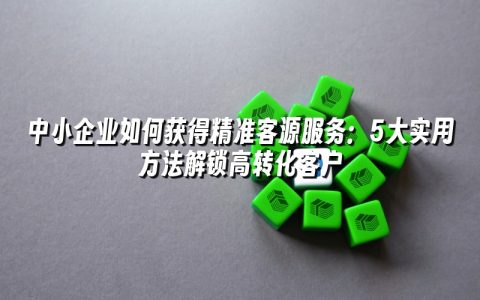 中小企业如何获得精准客源服务:5大实用方法解锁高转化客户 中小企业如何获得精准客源服务:5大实用方法解锁高转化客户