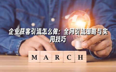 企业获客引流怎么做:全网引流策略与实用技巧 企业获客引流怎么做:全网引流策略与实用技巧