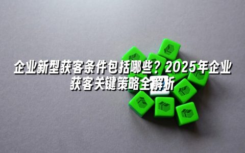 企业新型获客条件包括哪些?2025年企业获客关键策略全解析 企业新型获客条件包括哪些?2025年企业获客关键策略全解析