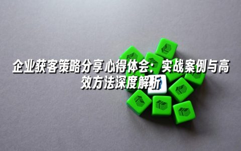 企业获客策略分享心得体会:实战案例与高效方法深度解析 企业获客策略分享心得体会:实战案例与高效方法深度解析