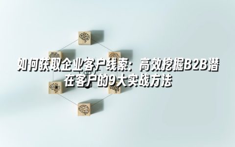 如何获取企业客户线索:高效挖掘B2B潜在客户的9大实战方法 如何获取企业客户线索:高效挖掘B2B潜在客户的9大实战方法