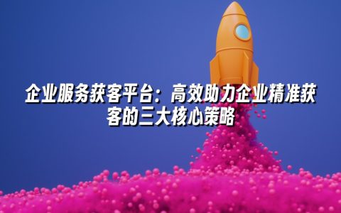 企业服务获客平台:高效助力企业精准获客的三大核心策略 企业服务获客平台:高效助力企业精准获客的三大核心策略