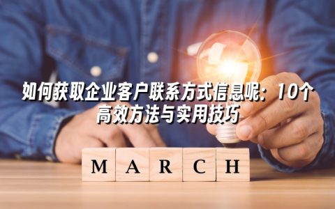 如何获取企业客户联系方式信息呢:10个高效方法与实用技巧 如何获取企业客户联系方式信息呢:10个高效方法与实用技巧