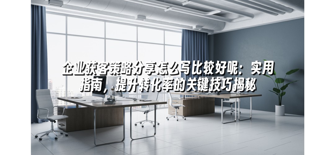 企业获客策略分享怎么写比较好呢：实用指南，提升转化率的关键技巧揭秘