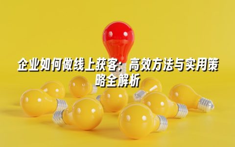 企业如何做线上获客：高效方法与实用策略全解析