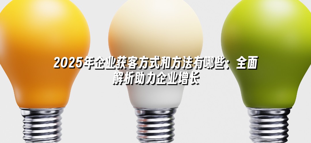 2025年企业获客方式和方法有哪些：全面解析助力企业增长