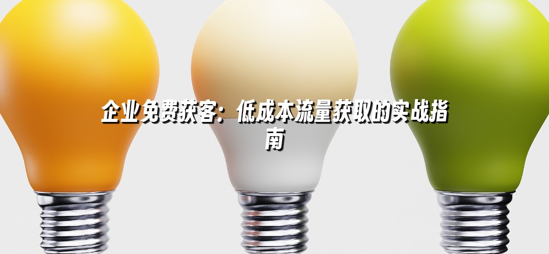 企业免费获客：低成本流量获取的实战指南