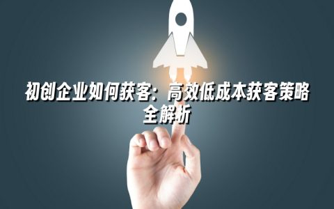 初创企业如何获客：高效低成本获客策略全解析