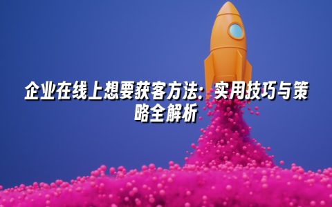 企业在线上想要获客方法:实用技巧与策略全解析 企业在线上想要获客方法:实用技巧与策略全解析