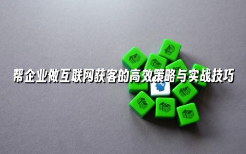帮企业做互联网获客的高效策略与实战技巧