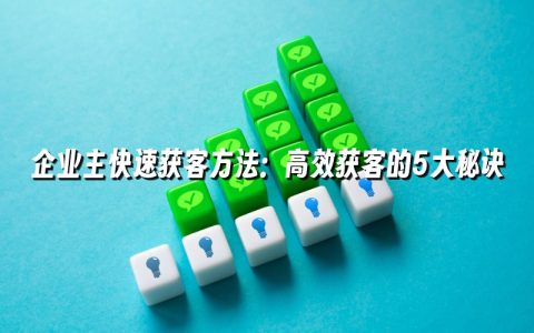 企业主快速获客方法：高效获客的5大秘诀