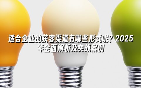 适合企业的获客渠道有哪些形式呢？2025年全面解析及实战案例
