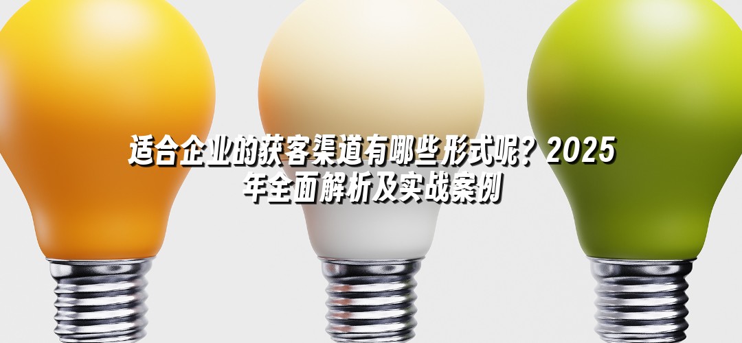适合企业的获客渠道有哪些形式呢？2025年全面解析及实战案例