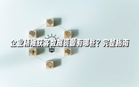 企业精准获客数据资源有哪些?完整指南 企业精准获客数据资源有哪些?完整指南