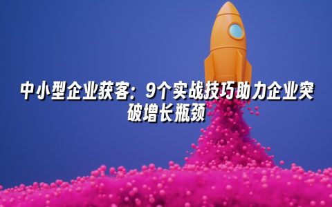 中小型企业获客:9个实战技巧助力企业突破增长瓶颈 中小型企业获客:9个实战技巧助力企业突破增长瓶颈