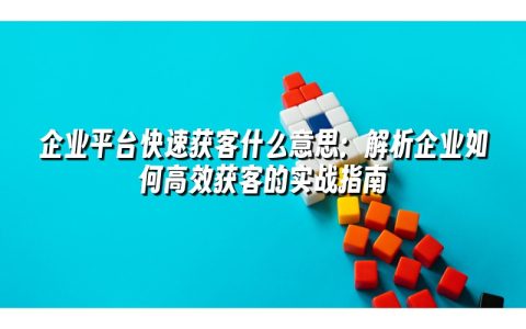 企业平台快速获客什么意思:解析企业如何高效获客的实战指南 企业平台快速获客什么意思:解析企业如何高效获客的实战指南