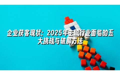 企业获客现状:2025年主流行业面临的五大挑战与破解方法 企业获客现状:2025年主流行业面临的五大挑战与破解方法