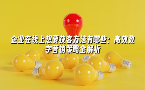 企业在线上想要获客方法有哪些:高效数字营销策略全解析 企业在线上想要获客方法有哪些:高效数字营销策略全解析