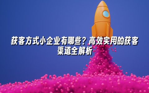获客方式小企业有哪些?高效实用的获客渠道全解析 获客方式小企业有哪些?高效实用的获客渠道全解析